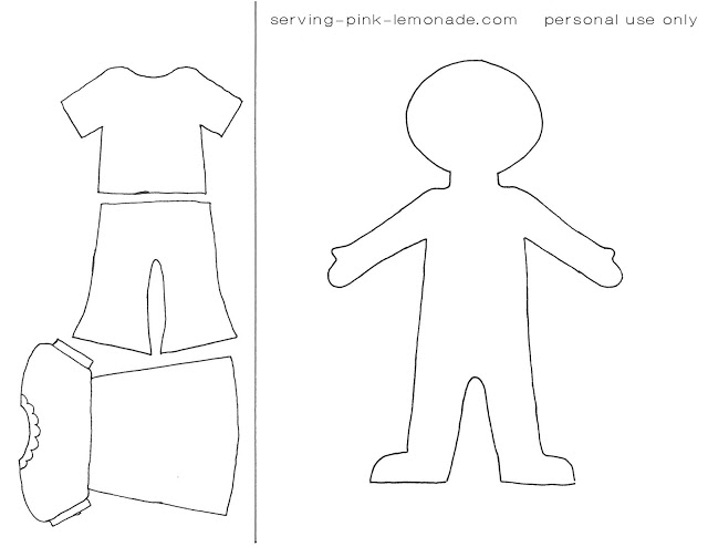  Pola  orang  anak dan pakaian printable kid and cloth 